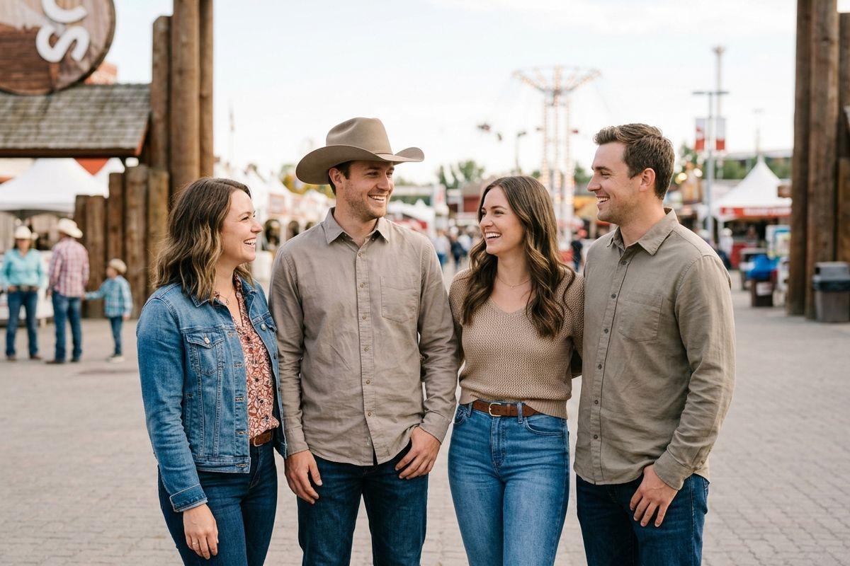 a group of people smiling
